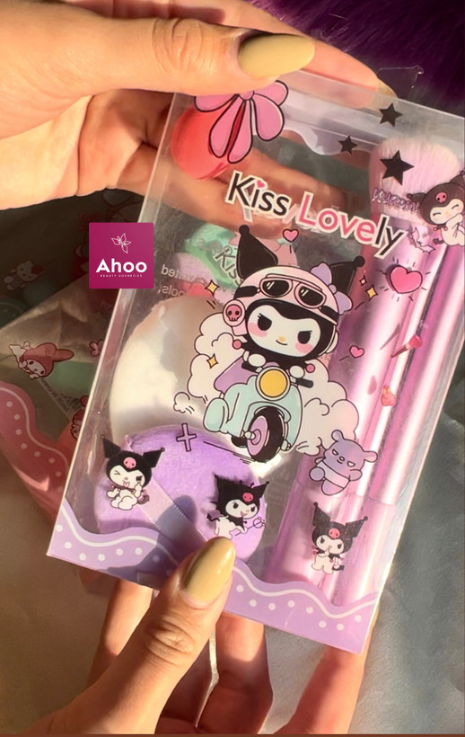 ست براش و پد آرایشی مدل کرومی💜